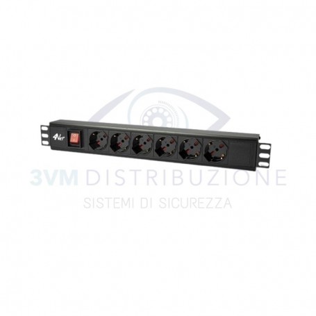 Canalina alimentazione 6 prese + interruttore luminoso 4POWER