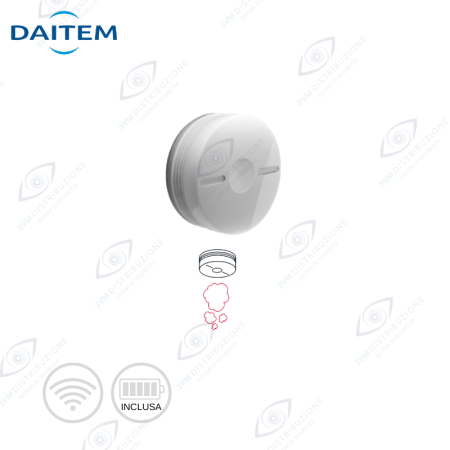 Rivelatore ottico di fumo senza fili SN100AD | DAITEM