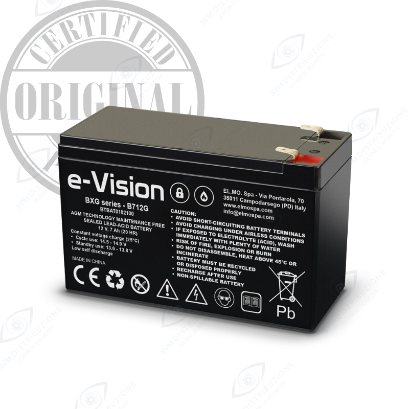 Batteria AGM 12V 7Ah per centrale di allarme